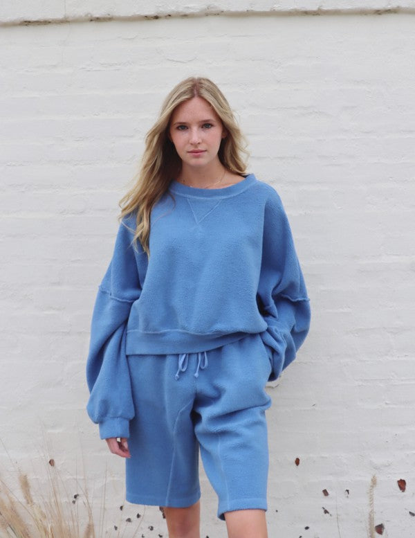 Sophie Organic Cotton Sweatshirt in Cornflower Blue