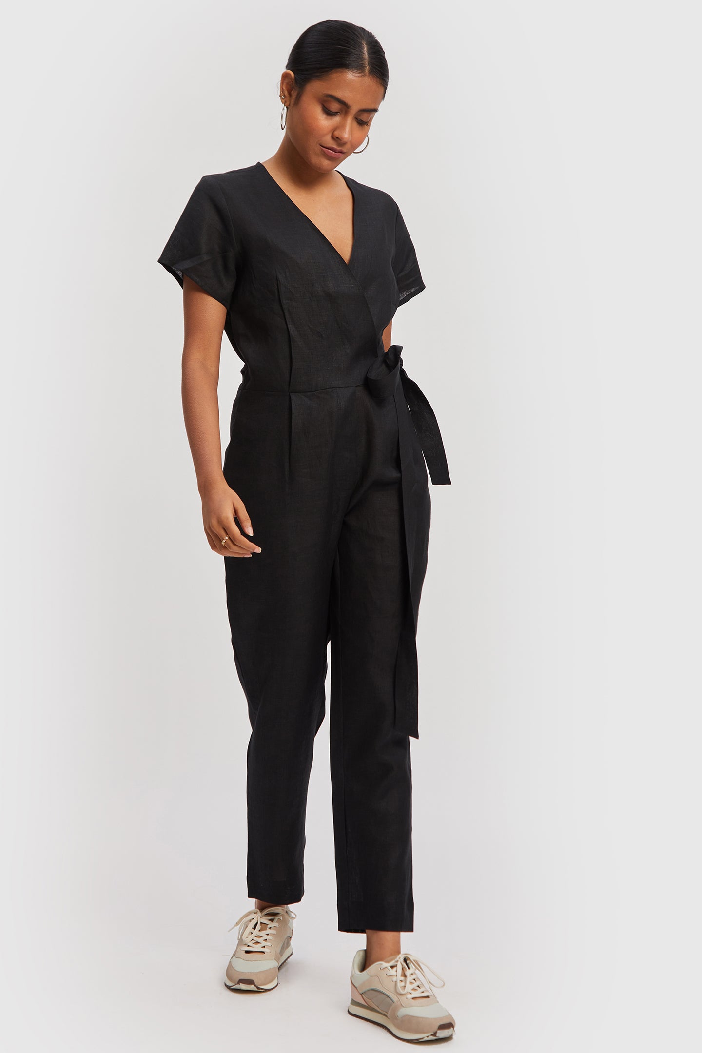 Cropped Wrap Jumpsuit