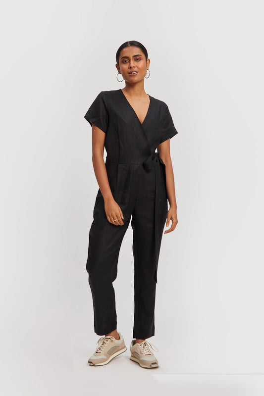 Cropped Wrap Jumpsuit