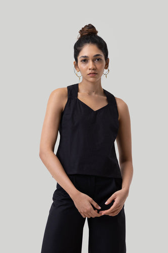 Crossback Tank Top in Black