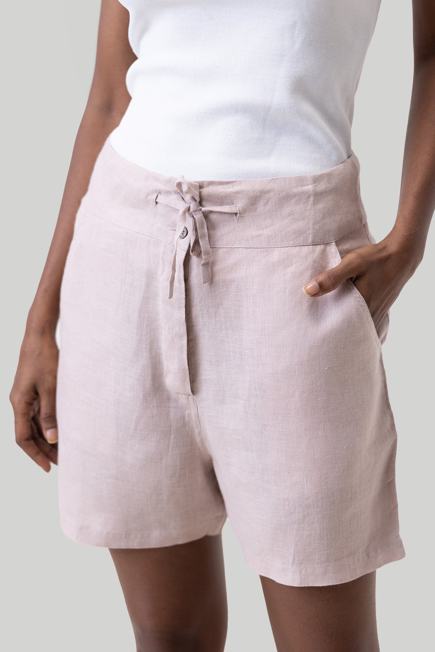 Everyday Drawstring Shorts in Pink