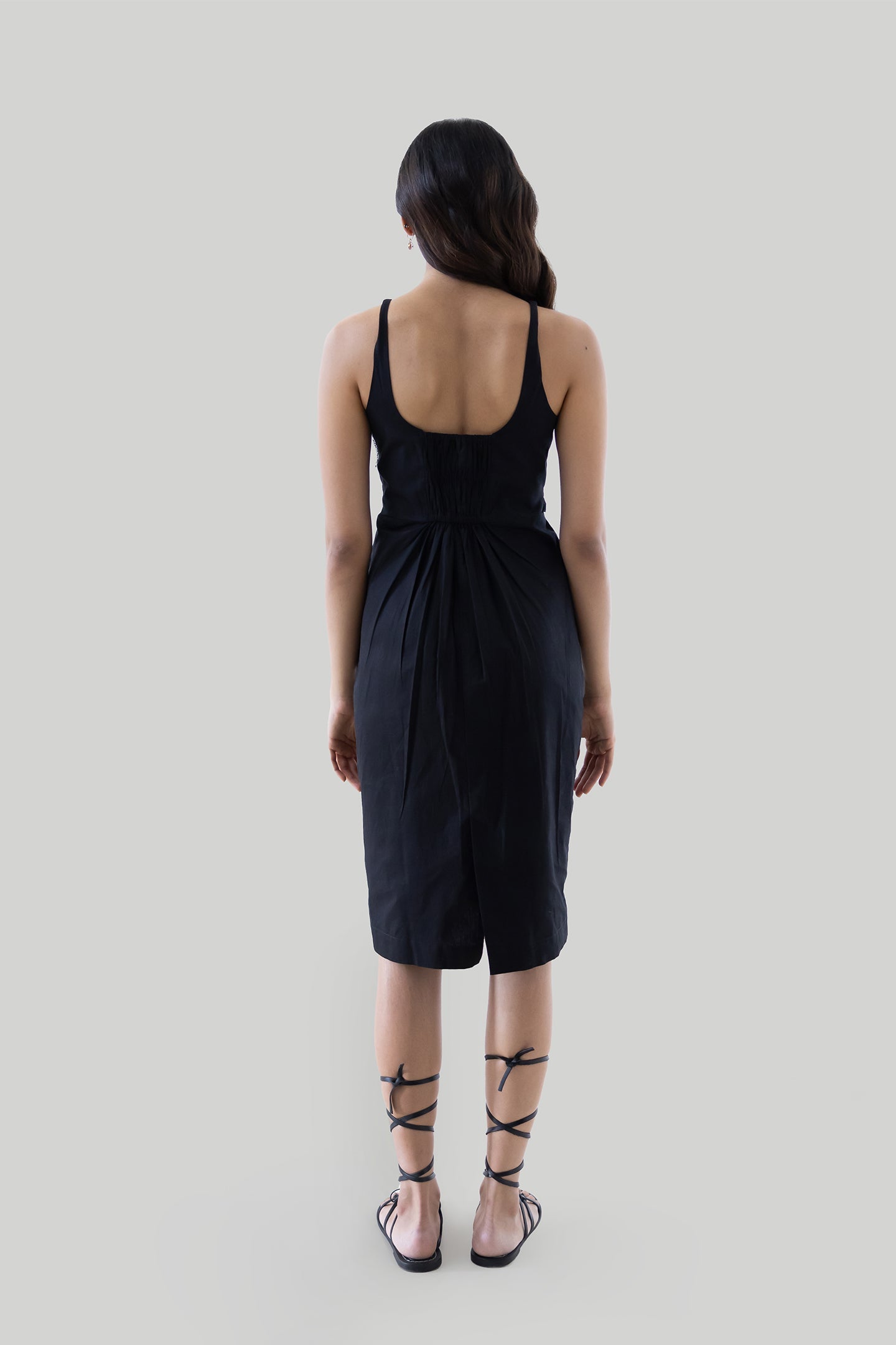 Fitted Knee Length Dress in Black