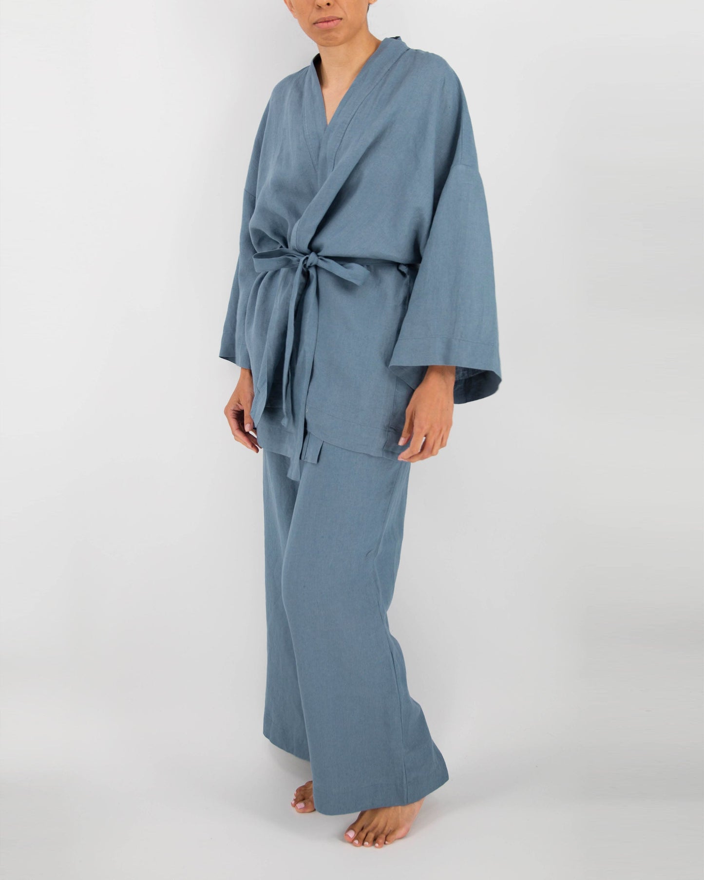 Naoko Linen Kimono Sleepwear Set