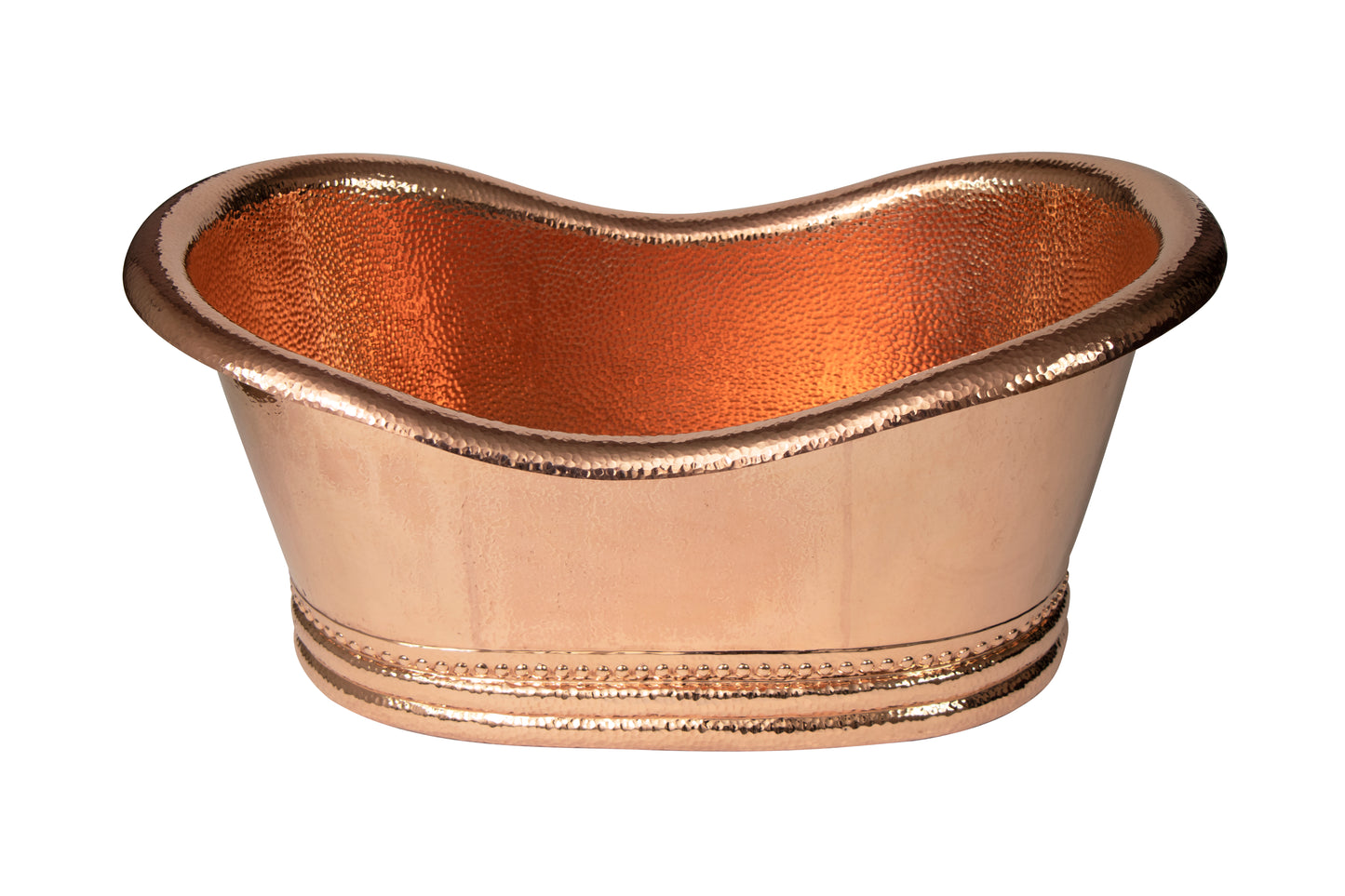 30" Oval Tub Shaped Hammered Copper Cooler