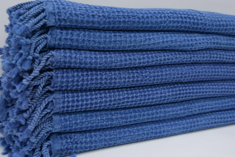 Waffle Turkish Towel - Navy