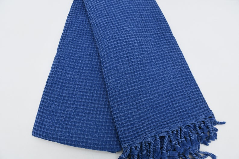 Waffle Turkish Towel - Navy